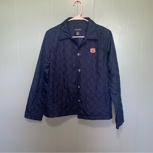 Oxford America Auburn Navy Quilted Collared Jacket Coat Medium